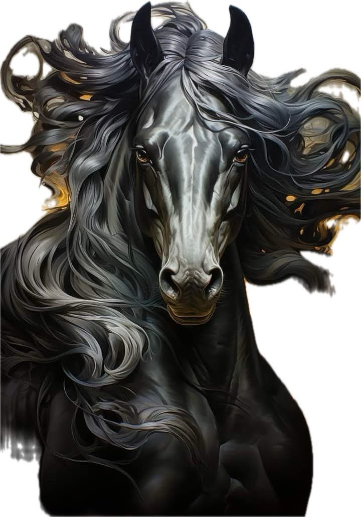 A black horse